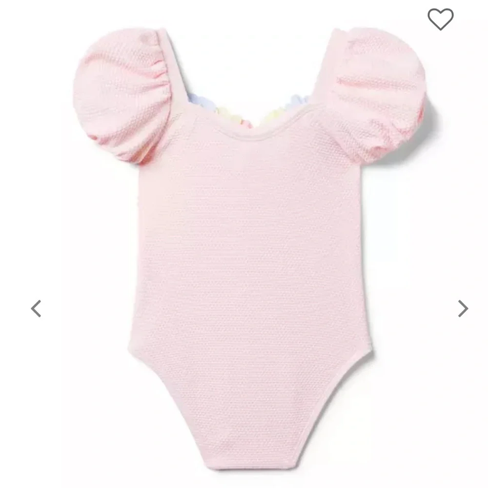 ROSETTE PUFF SLEEVE SWIMSUIT